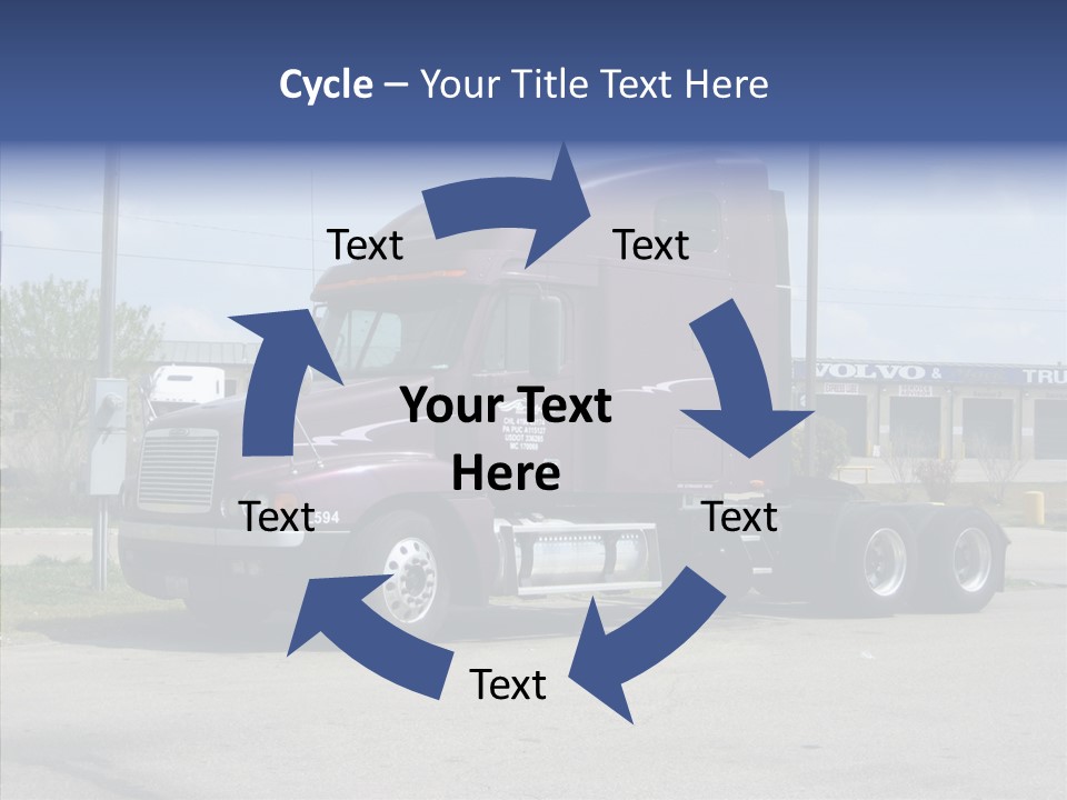 Truck Purple Business PowerPoint Template