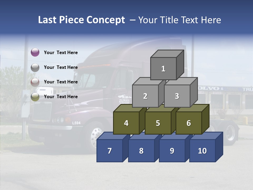 Truck Purple Business PowerPoint Template