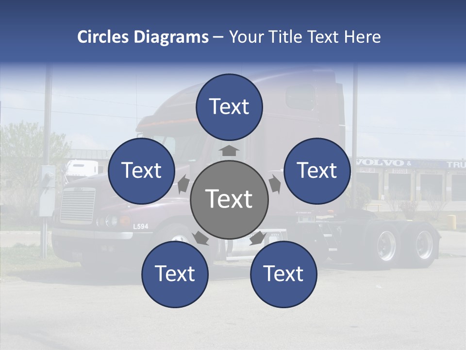 Truck Purple Business PowerPoint Template