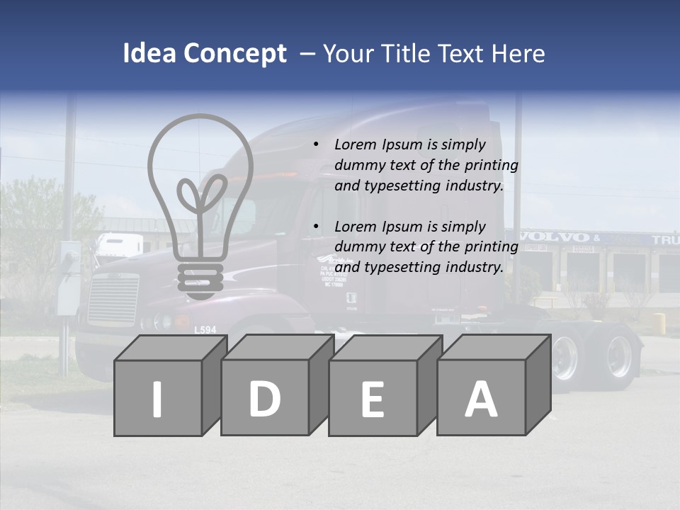 Truck Purple Business PowerPoint Template