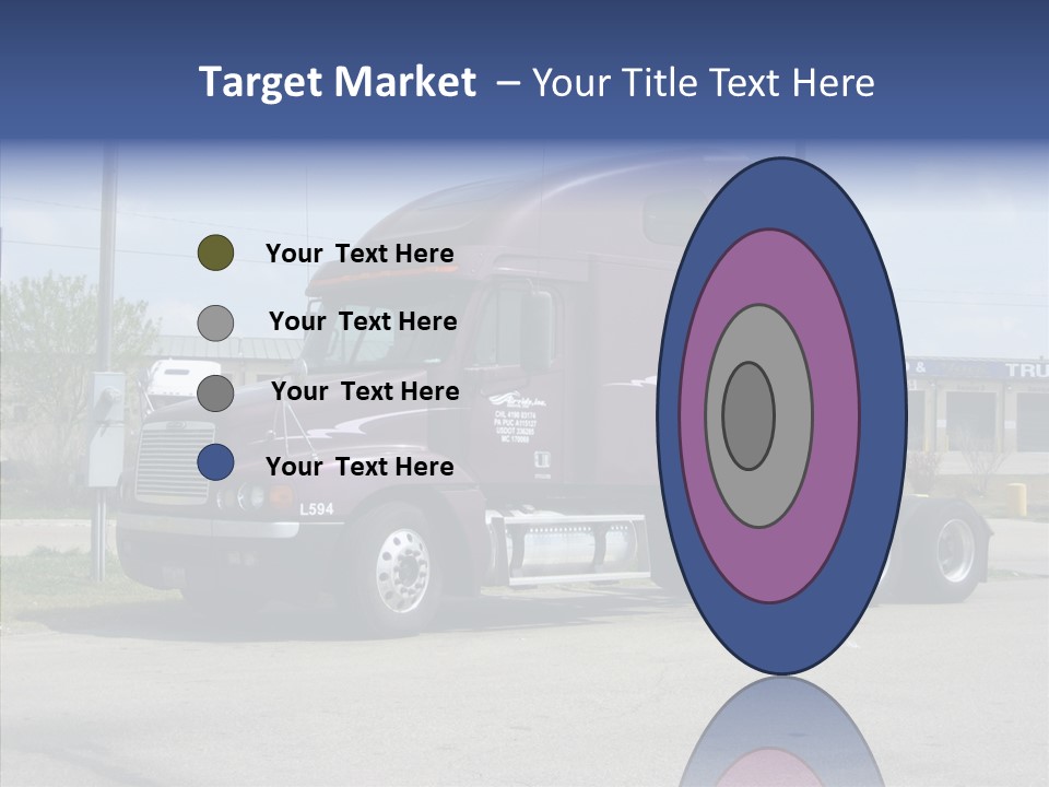 Truck Purple Business PowerPoint Template