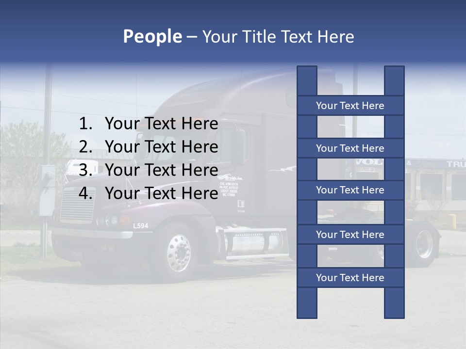 Truck Purple Business PowerPoint Template