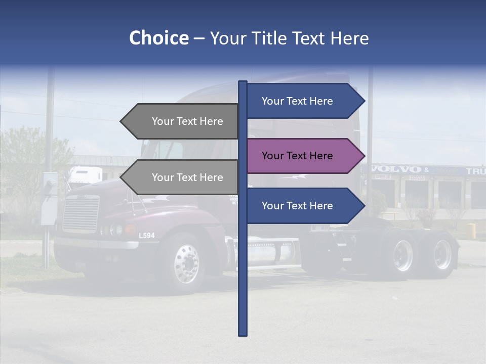 Truck Purple Business PowerPoint Template