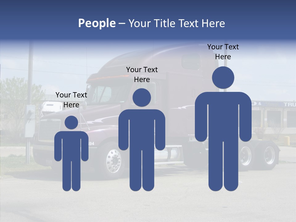 Truck Purple Business PowerPoint Template