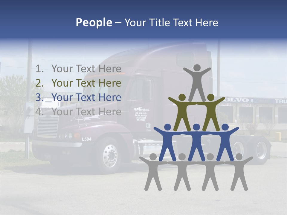 Truck Purple Business PowerPoint Template