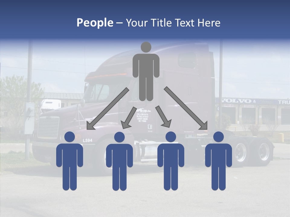 Truck Purple Business PowerPoint Template
