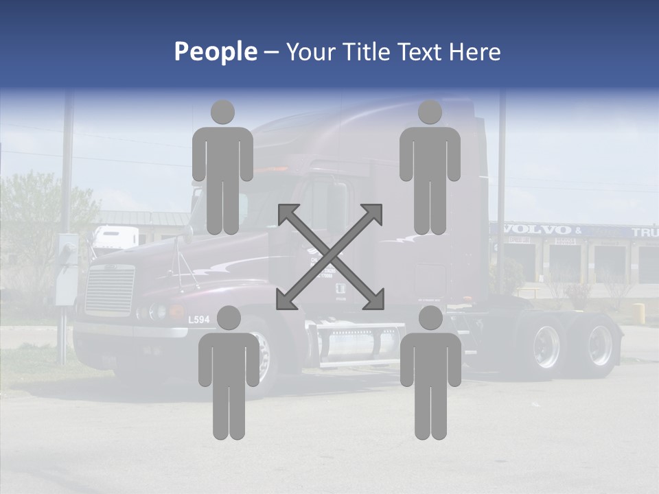 Truck Purple Business PowerPoint Template
