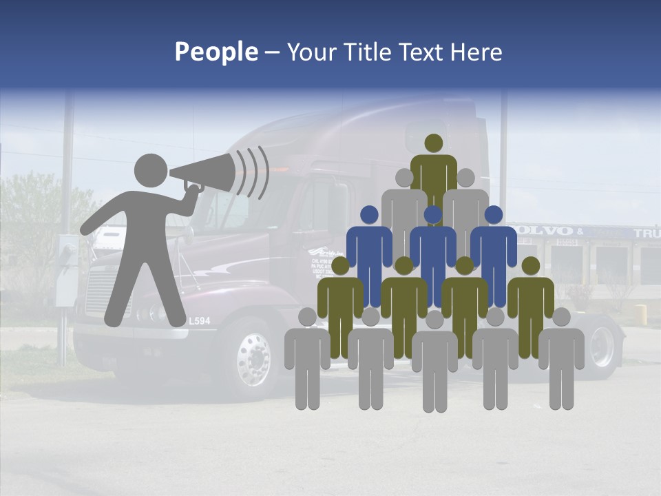 Truck Purple Business PowerPoint Template