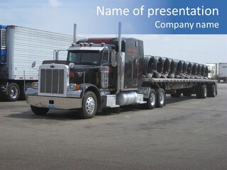 Truck Cargo Usa PowerPoint Template