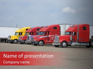 Yellow Truck Transportation PowerPoint Template