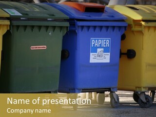 Blue Green Garbage PowerPoint Template