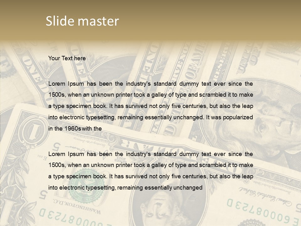 Dollar Paper Currency Valuable PowerPoint Template