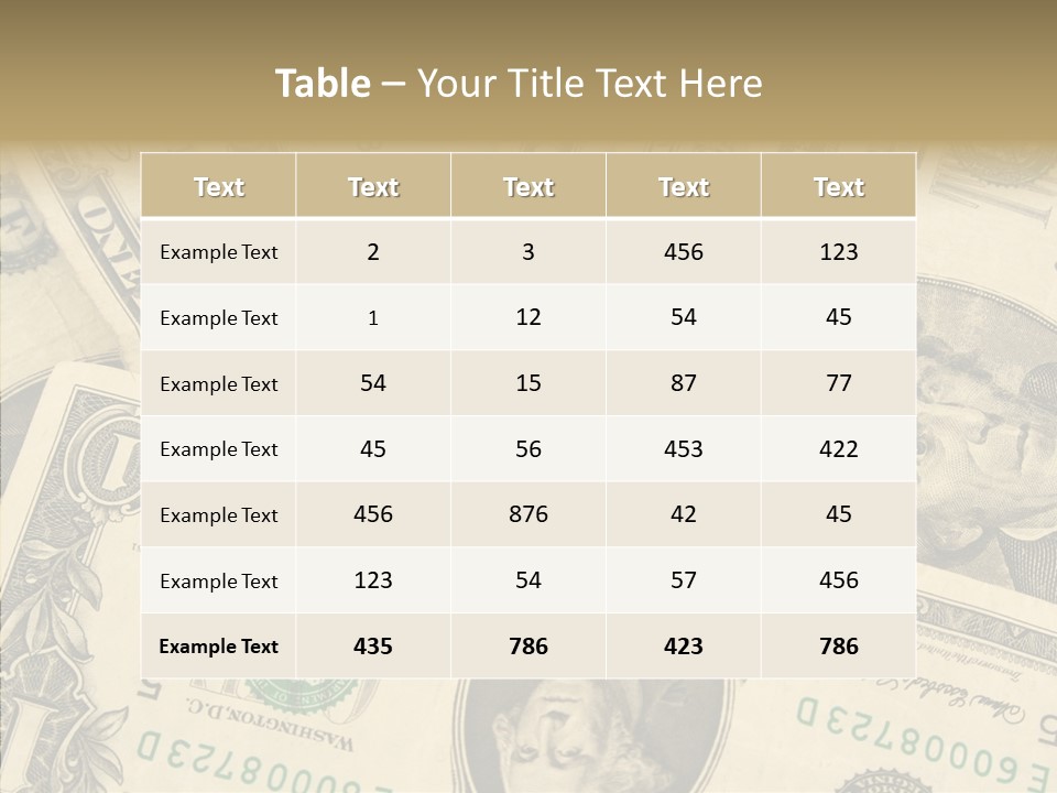 Dollar Paper Currency Valuable PowerPoint Template
