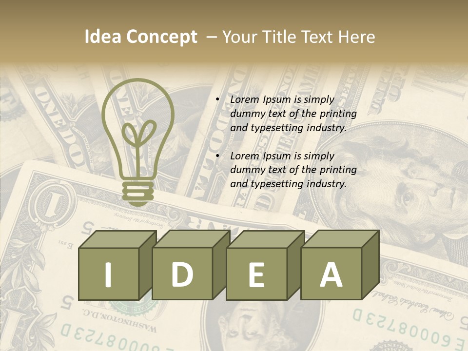 Dollar Paper Currency Valuable PowerPoint Template