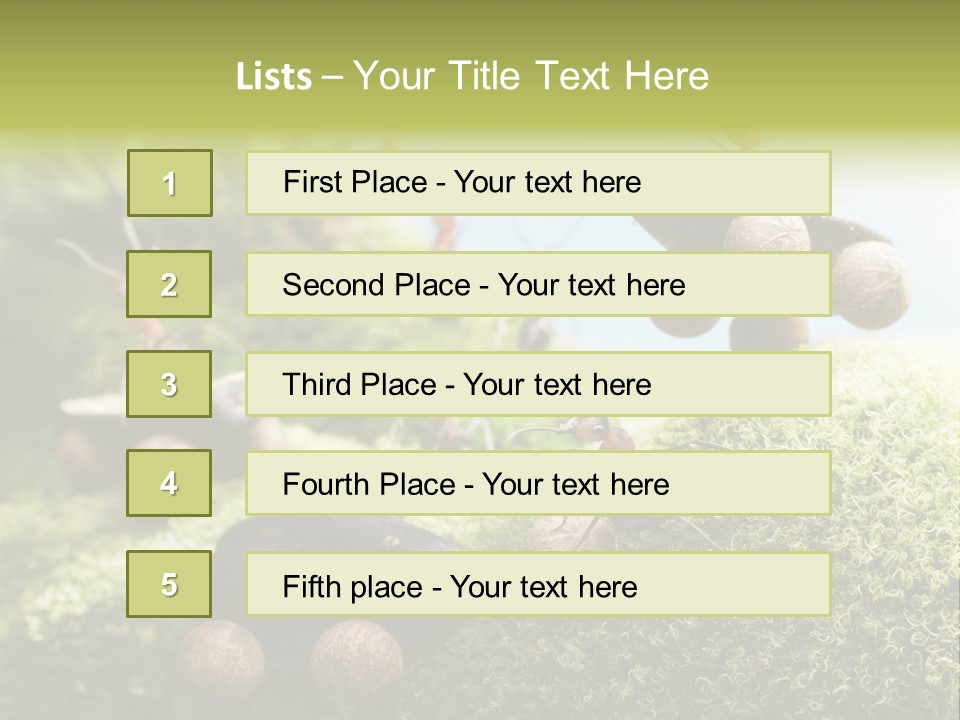 A Group Of Ants On A Moss Covered Hill PowerPoint Template