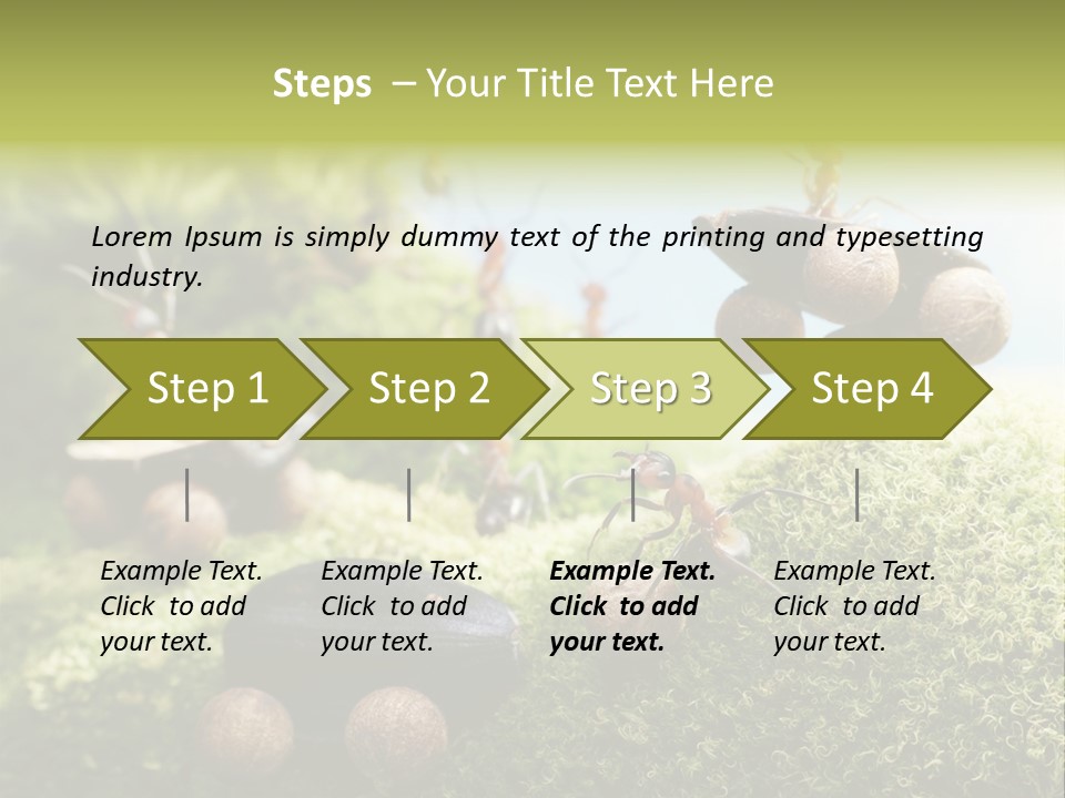 A Group Of Ants On A Moss Covered Hill PowerPoint Template