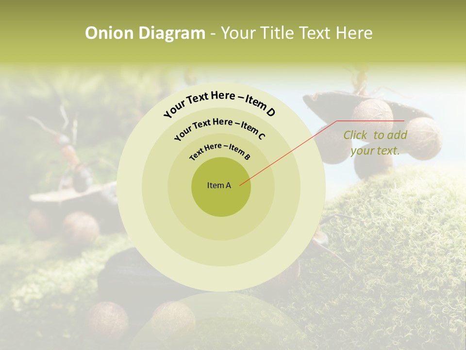 A Group Of Ants On A Moss Covered Hill PowerPoint Template