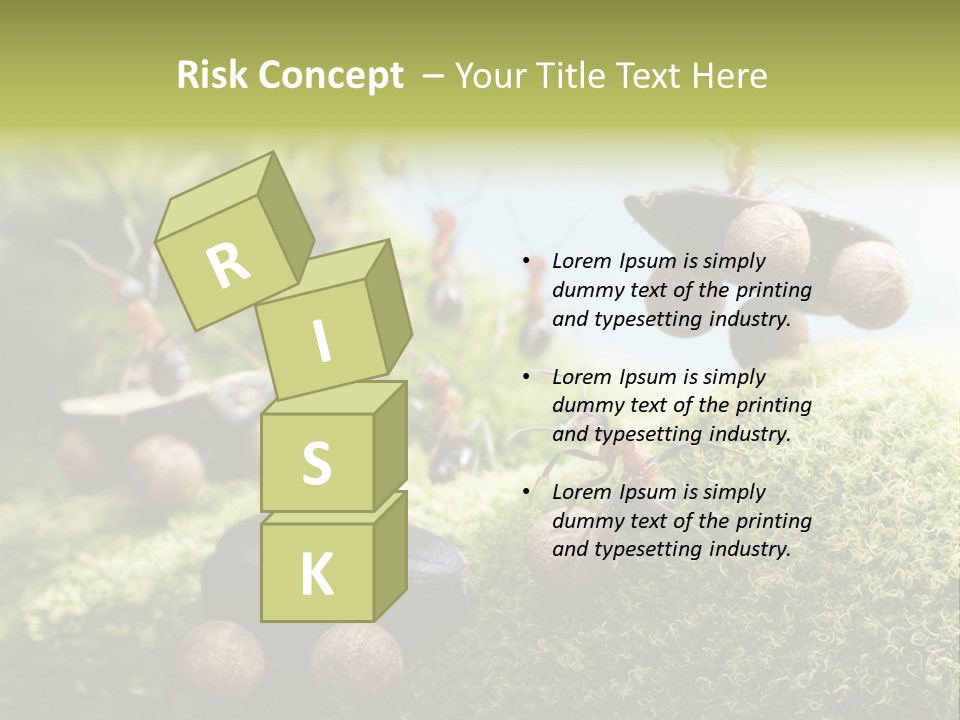 A Group Of Ants On A Moss Covered Hill PowerPoint Template