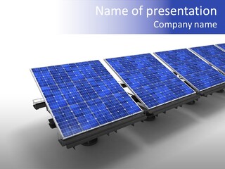 A Row Of Solar Panels On A White Background PowerPoint Template
