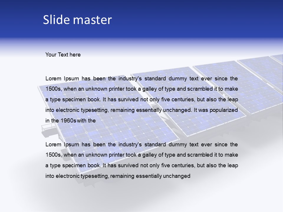 A Row Of Solar Panels On A White Background PowerPoint Template