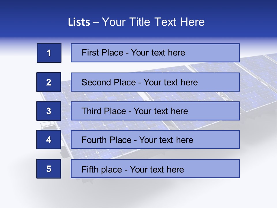 A Row Of Solar Panels On A White Background PowerPoint Template