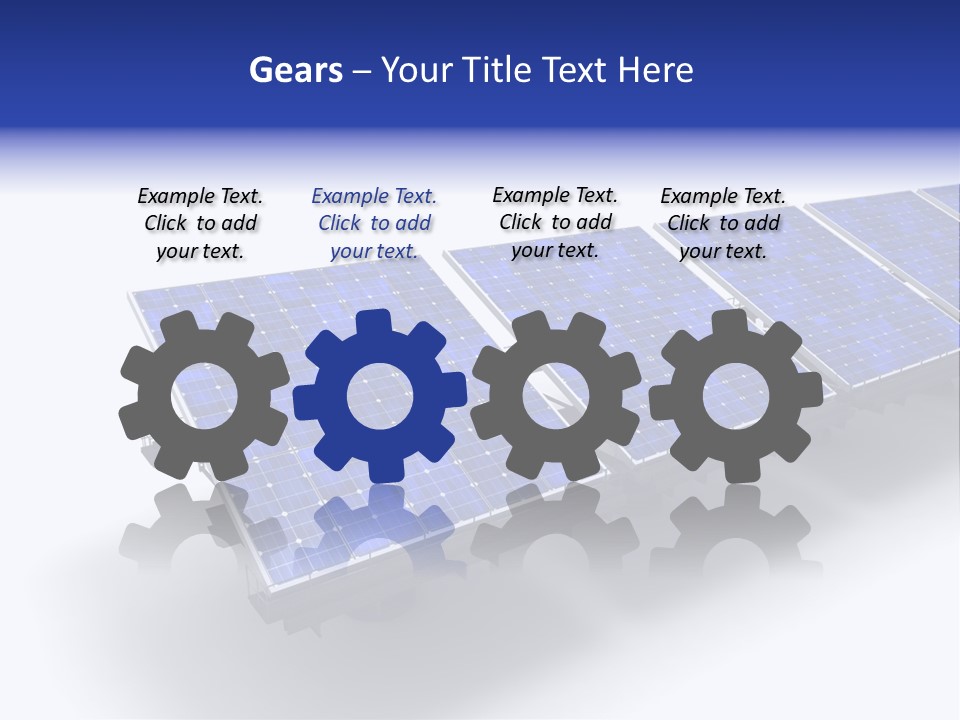 A Row Of Solar Panels On A White Background PowerPoint Template
