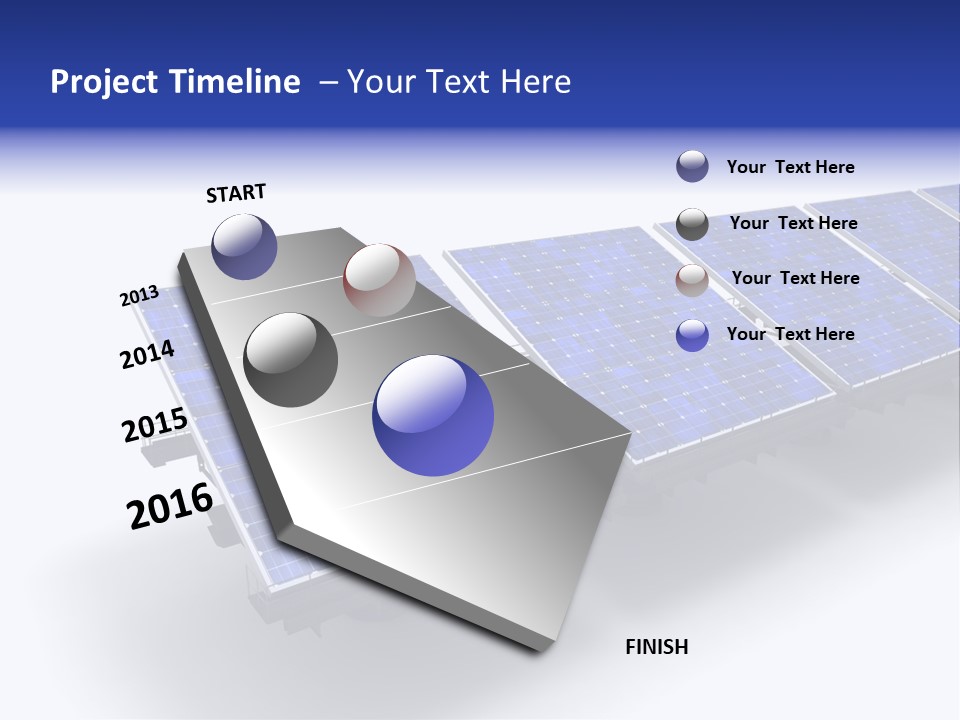 A Row Of Solar Panels On A White Background PowerPoint Template
