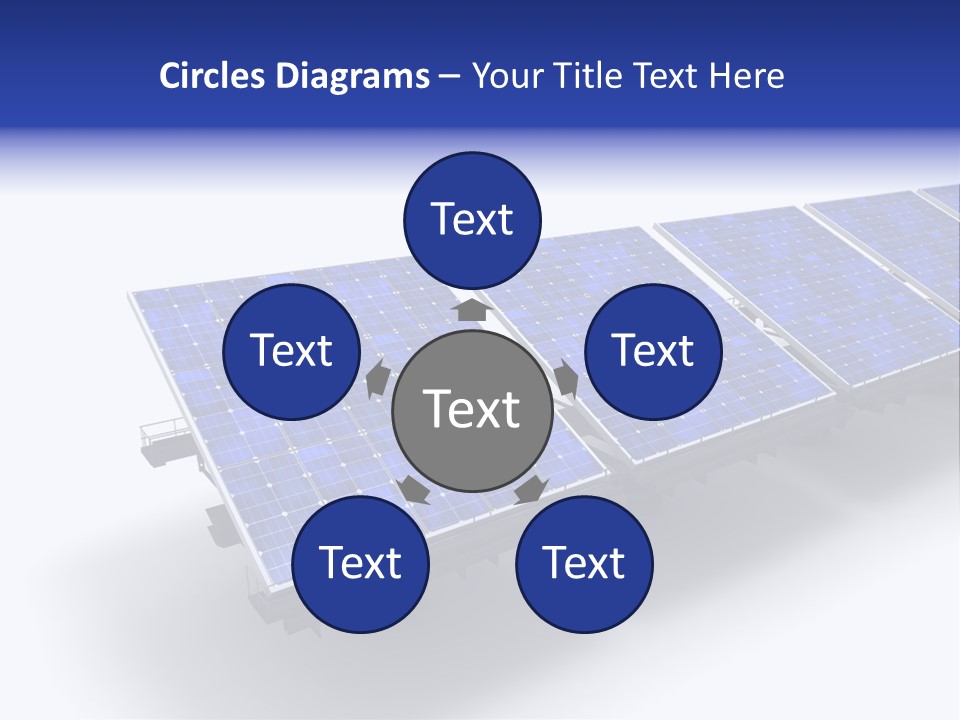 A Row Of Solar Panels On A White Background PowerPoint Template