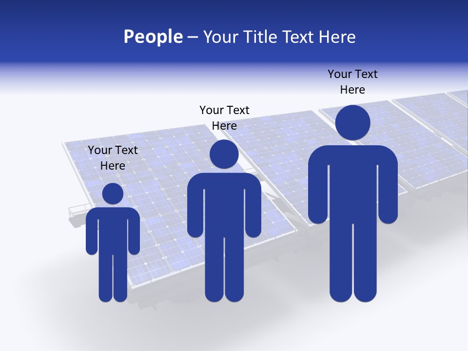 A Row Of Solar Panels On A White Background PowerPoint Template
