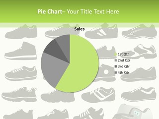 A Group Of Shoes With A Green Background PowerPoint Template