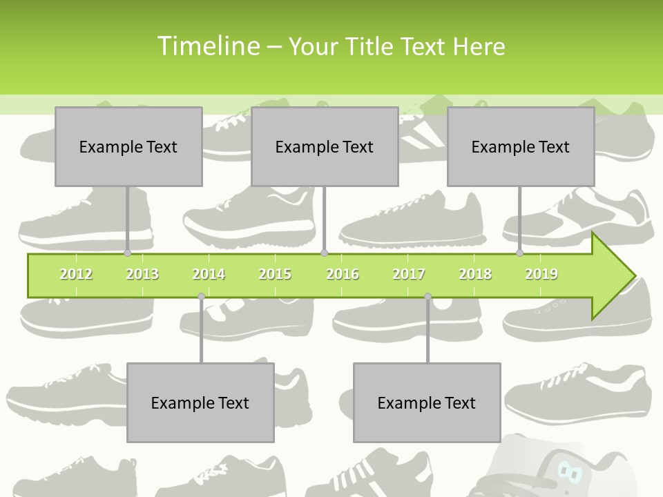 A Group Of Shoes With A Green Background PowerPoint Template