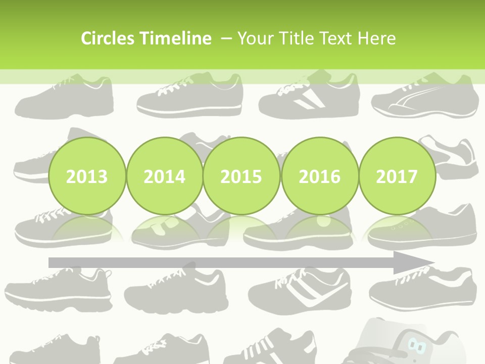 A Group Of Shoes With A Green Background PowerPoint Template