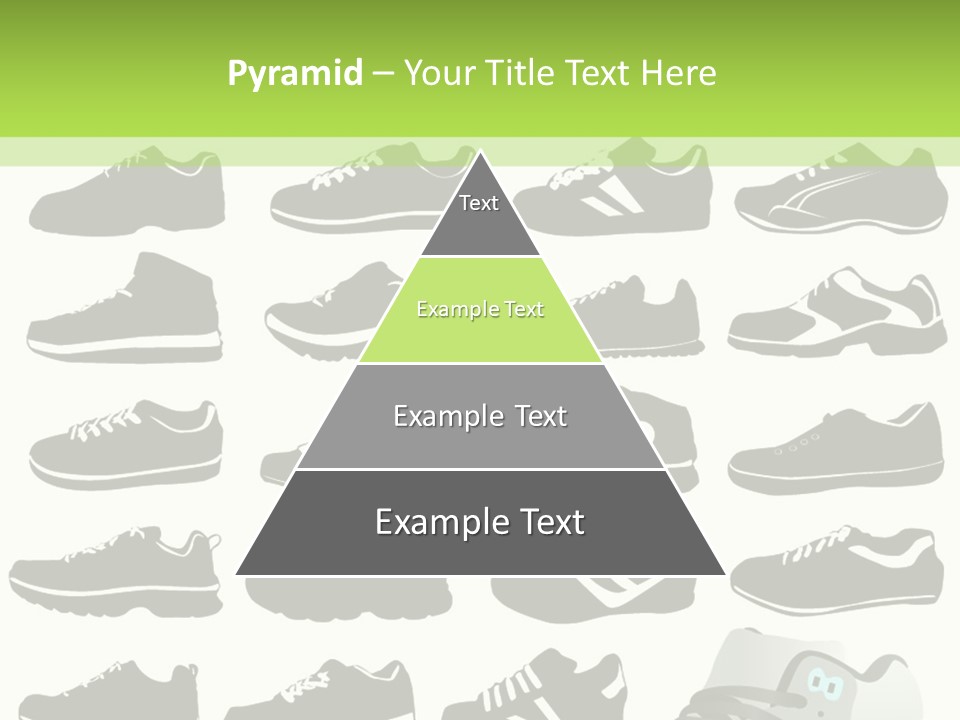 A Group Of Shoes With A Green Background PowerPoint Template