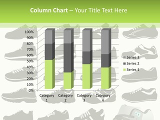 A Group Of Shoes With A Green Background PowerPoint Template