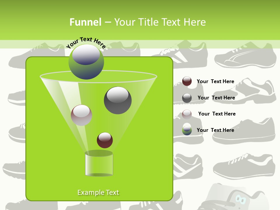 A Group Of Shoes With A Green Background PowerPoint Template