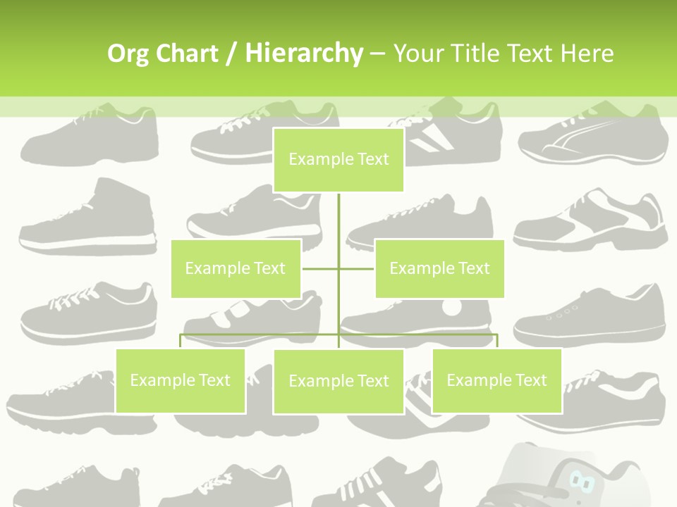 A Group Of Shoes With A Green Background PowerPoint Template