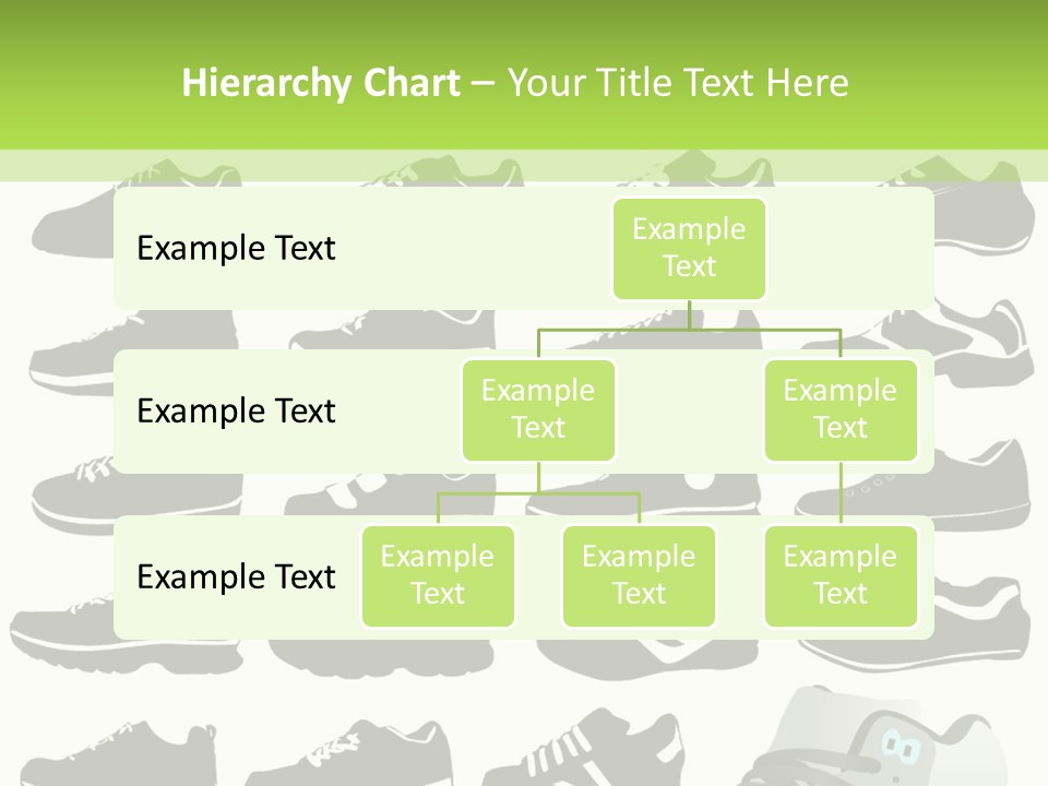 A Group Of Shoes With A Green Background PowerPoint Template