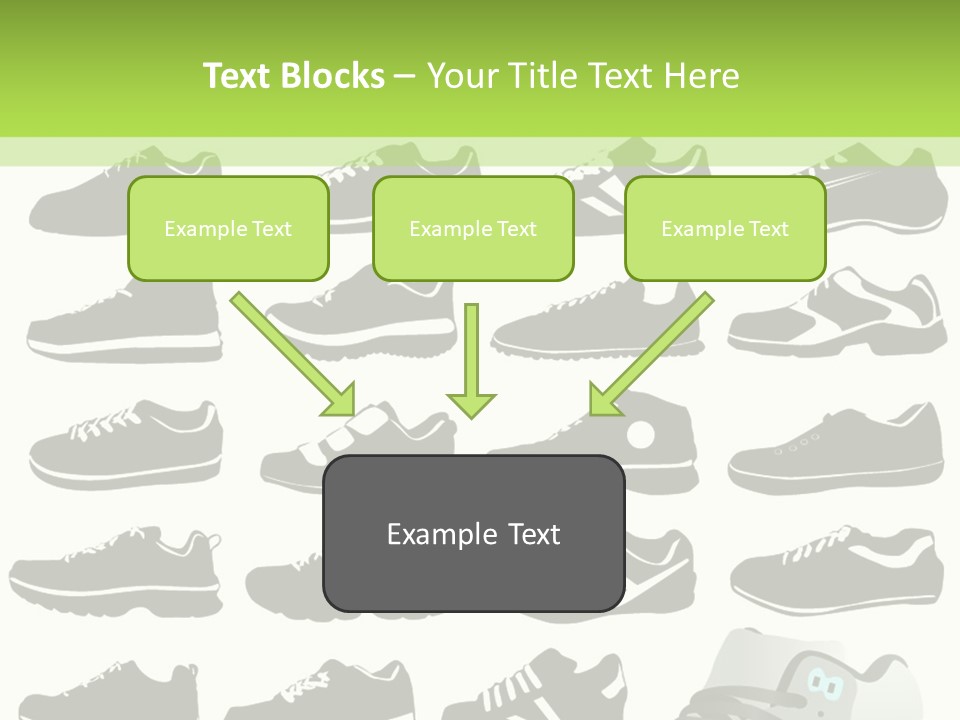 A Group Of Shoes With A Green Background PowerPoint Template