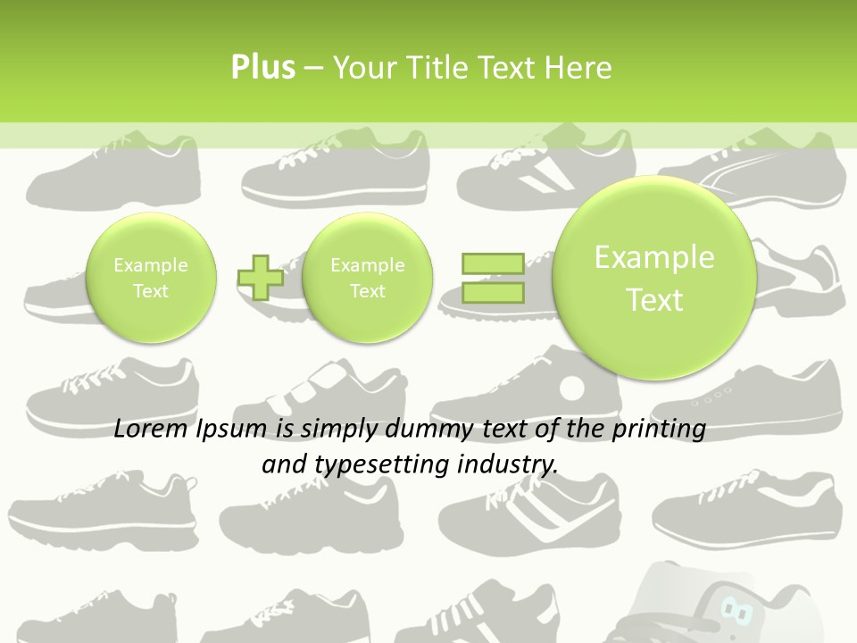 A Group Of Shoes With A Green Background PowerPoint Template