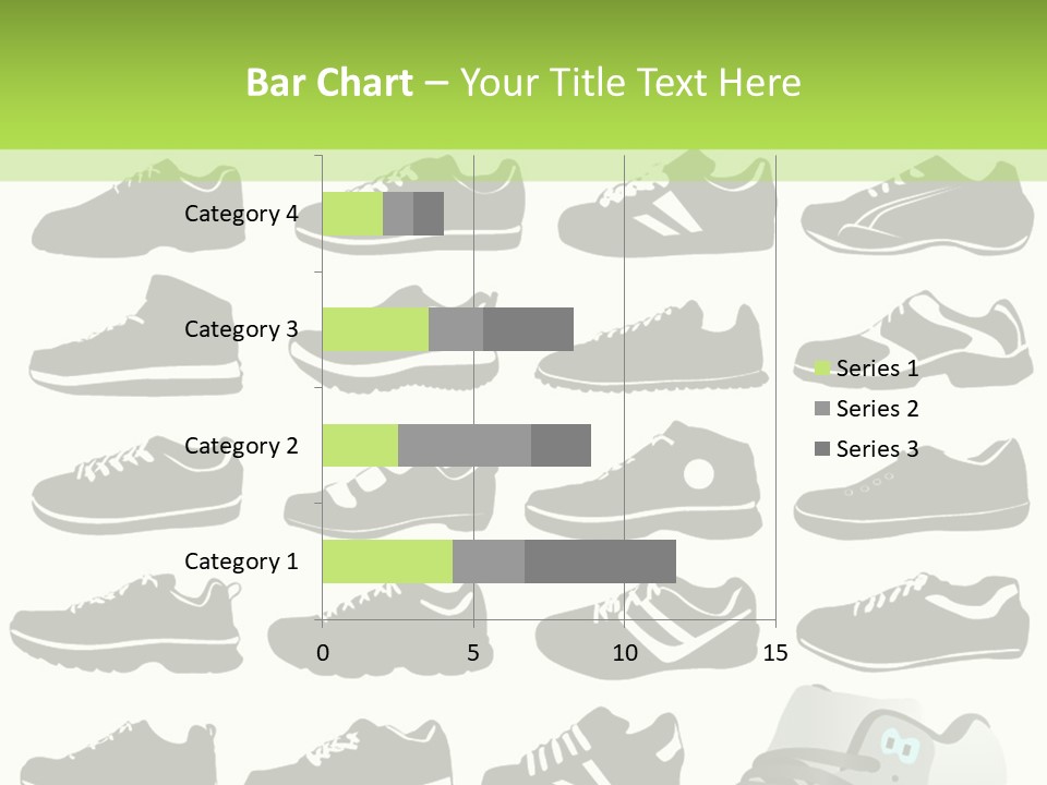 A Group Of Shoes With A Green Background PowerPoint Template