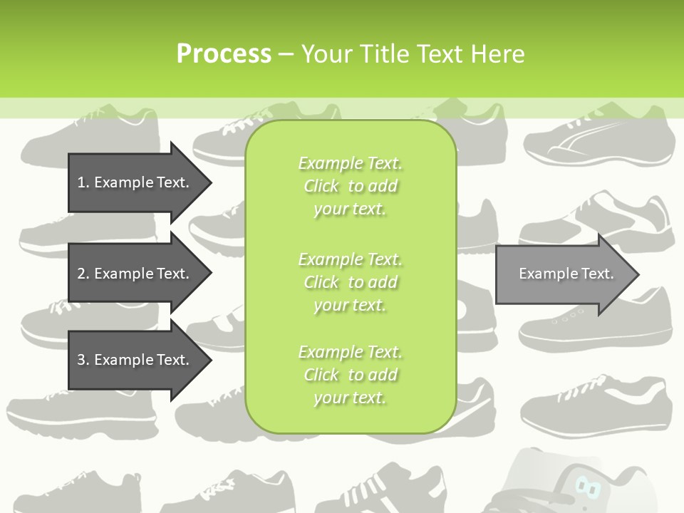 A Group Of Shoes With A Green Background PowerPoint Template