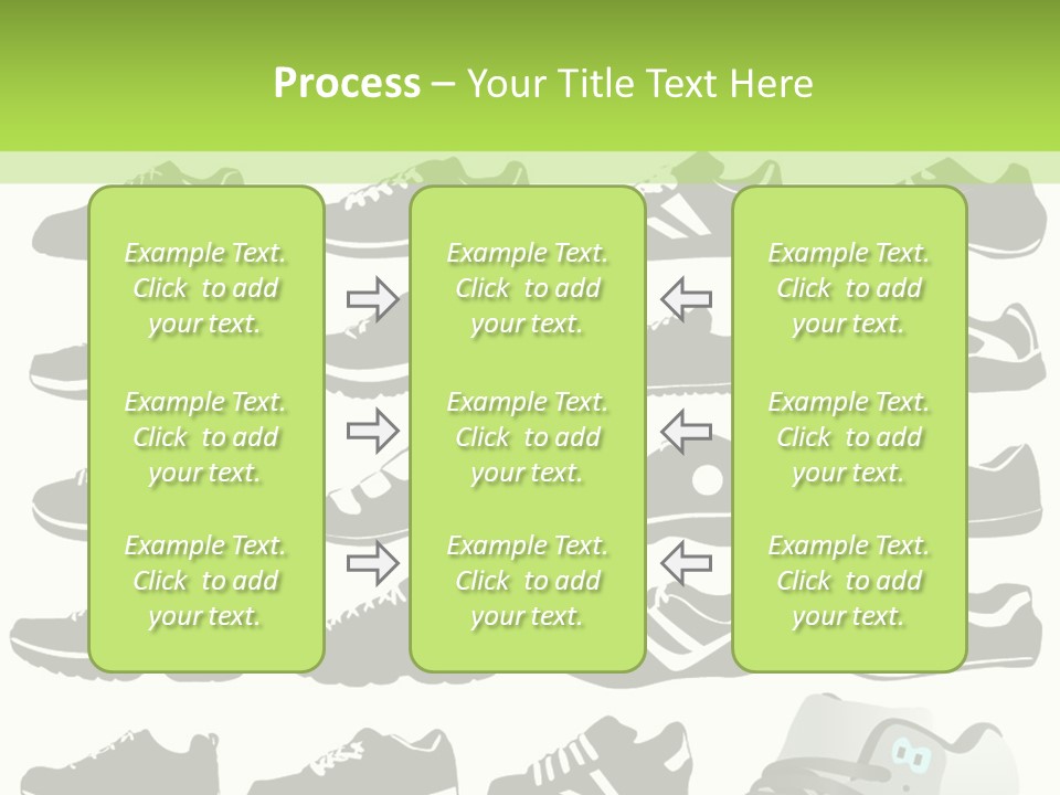 A Group Of Shoes With A Green Background PowerPoint Template