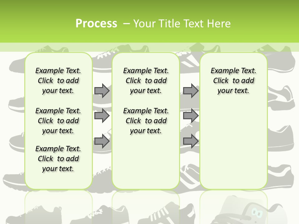 A Group Of Shoes With A Green Background PowerPoint Template