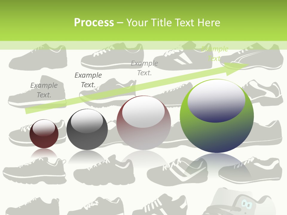 A Group Of Shoes With A Green Background PowerPoint Template