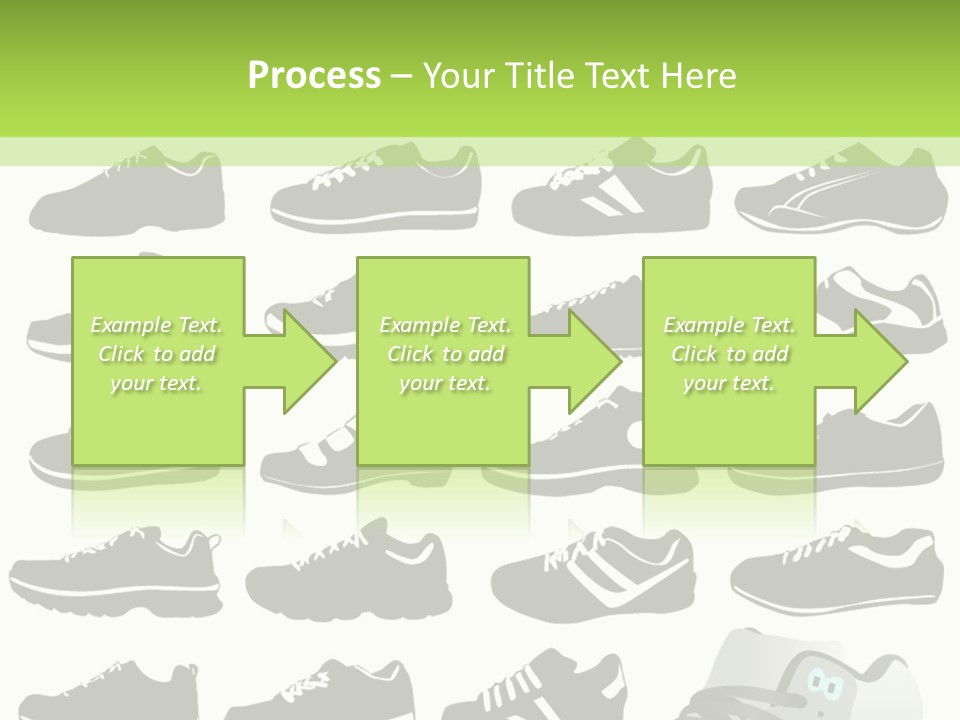 A Group Of Shoes With A Green Background PowerPoint Template