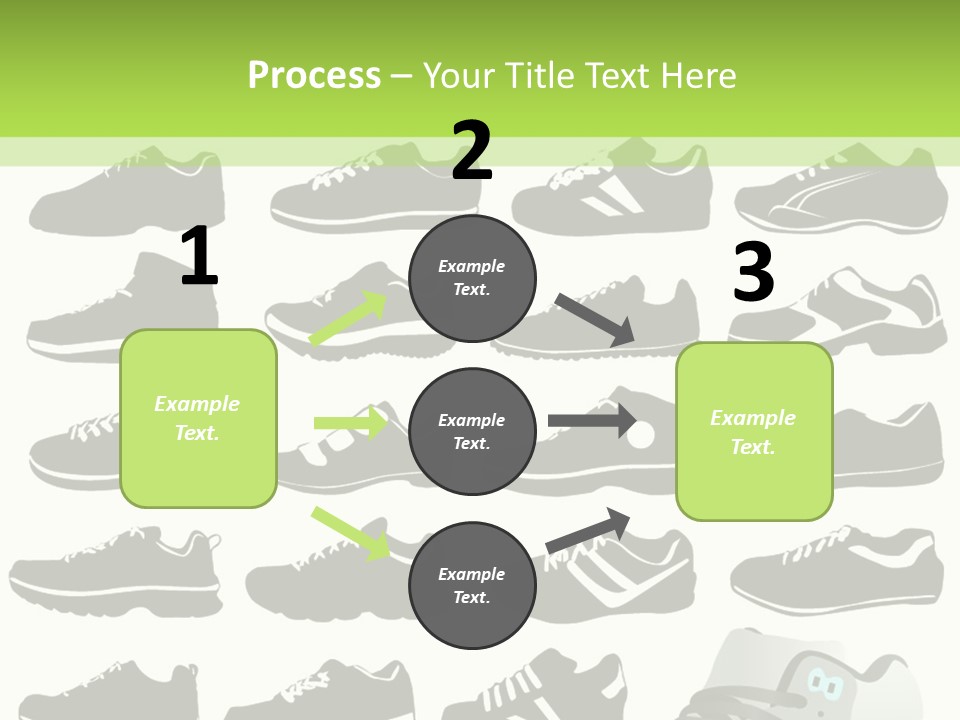A Group Of Shoes With A Green Background PowerPoint Template