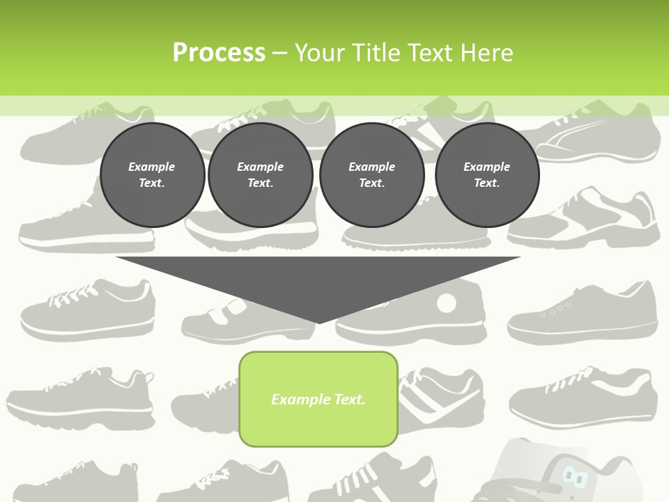 A Group Of Shoes With A Green Background PowerPoint Template
