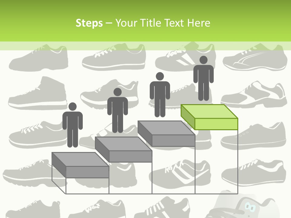 A Group Of Shoes With A Green Background PowerPoint Template