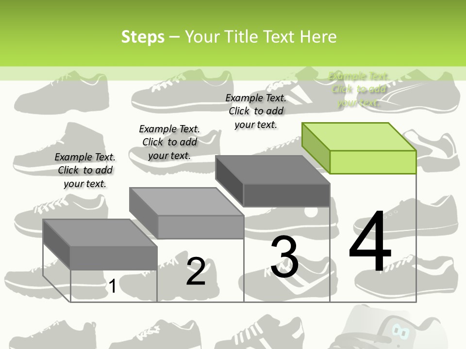 A Group Of Shoes With A Green Background PowerPoint Template