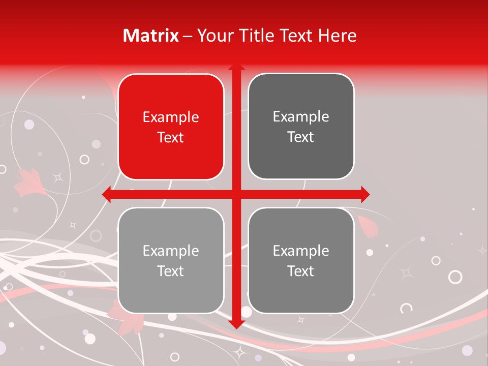 A Black And Red Background With Swirls And Leaves PowerPoint Template